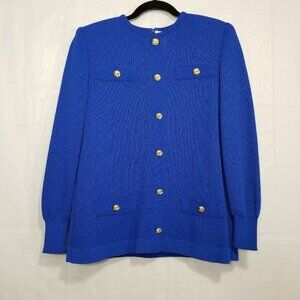 Vintage Castleberry Gumps knit sweater blouse blue size M/L? button accents